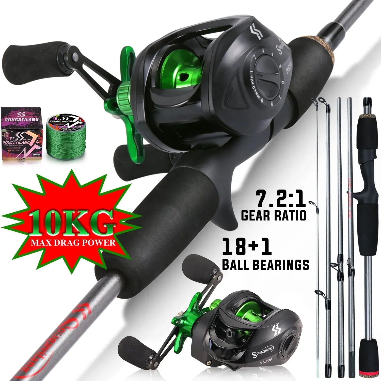 Fishing Rod Carbon Fiber - Sougayilang tongkat pancing Kombo 1.7m, serat