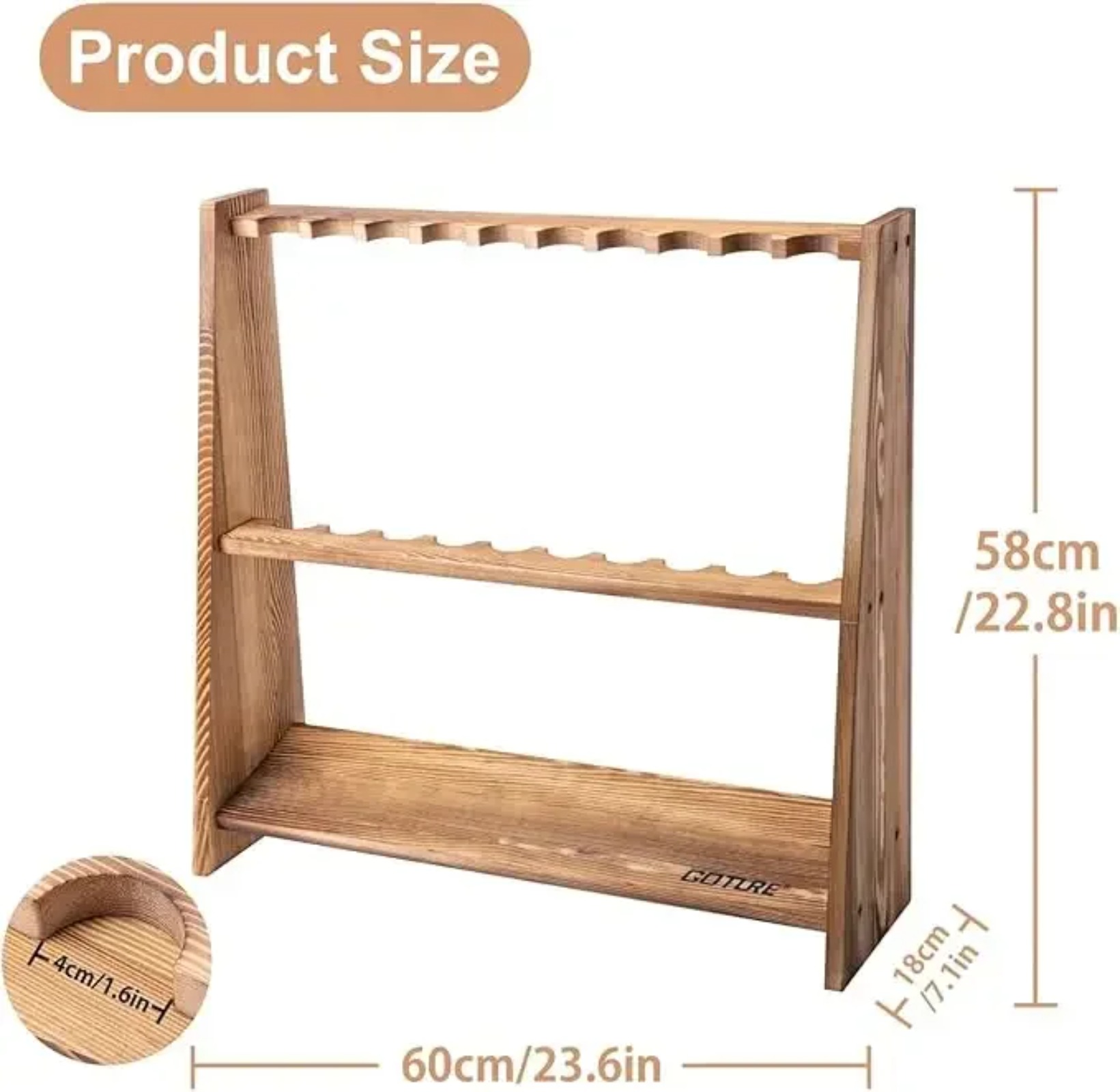 Rak Pancing Kayu Pinus Karboni - Fishing Rod Rack ulasan dan harga