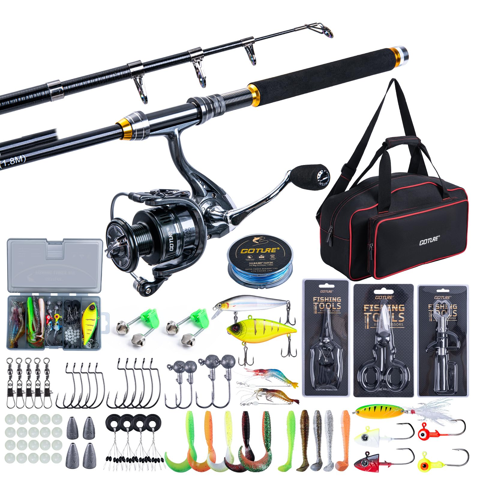 Set Pancing Teleskopik Goture  - Fishing Rod Combo ulasan dan harga